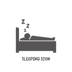 Sleep icon simple flat style vector illustration.