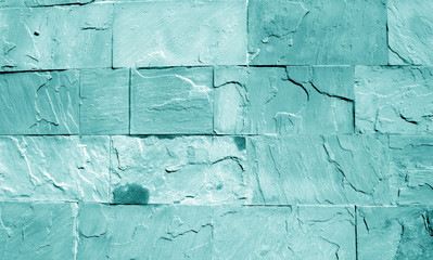 Sand stone wall in cyan tone.