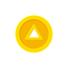 Triangular hole coin. Flat icon isolated on white. Vector illustration