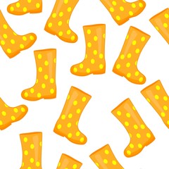 vector illustration pattern of rubber boots on a white background
