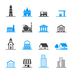 Buildings Icons Set 