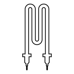 Thermal electric heating element icon outline black color vector illustration flat style image
