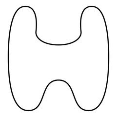 Thyroid gland Goiter Human organ Anatomy of people icon outline black color vector illustration flat style image