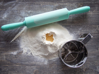 Flour and butter for making dough