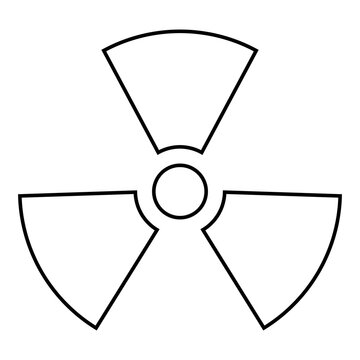 Radioactivity Symbol Nuclear sign icon outline black color vector illustration flat style image