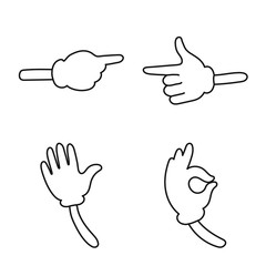 Vector design of gestures and pose icon. Set of gestures and comical stock vector illustration.