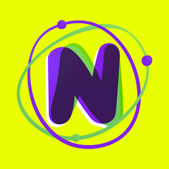Fototapeta premium Science letter N logotype.