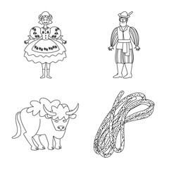 Isolated object of national and culture symbol. Set of national and europe vector icon for stock.