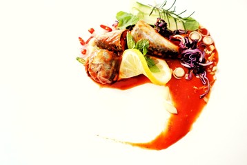 grilled meat with vegetables