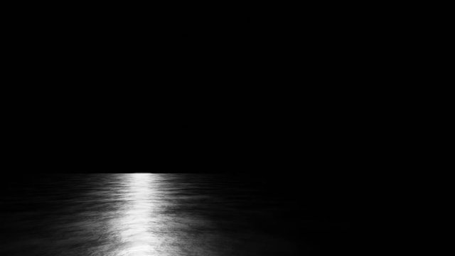 big bright light shining on a shiny stage floor, spotlight moves across the floor from side to side, in front of a black background, 4k loop