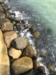 steine, küste, mees, brandung