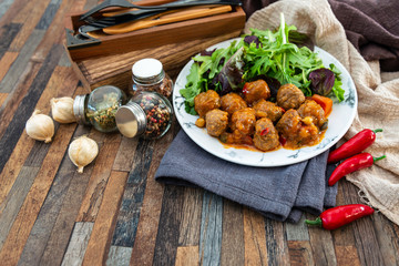 Traditional delicious couscous beef balls