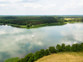 Jezioro wdzydze las żaglówka kaszuby