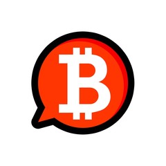 Bitcoin chat mascot vector design