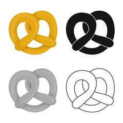 Vector design of pretzel and soft sign. Collection of pretzel and german vector icon for stock.