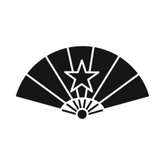 Isolated object of fan and oriental logo. Set of fan and cool vector icon for stock.