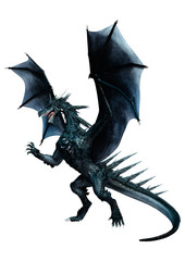 3D Rendering Fairy Tale Dragon on White