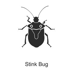 Stink bug vector icon.Black vector icon isolated on white background stink bug .