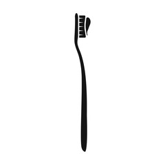 Toothbrush vector icon.Black vector icon isolated on white background toothbrush