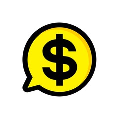 dollar chat mascot vector design