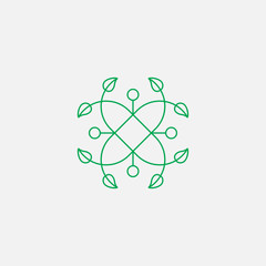 Flower Logo Design Template. leaf, linear, vector