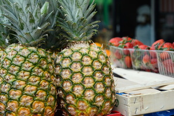 Fresh ananas at local farmers market