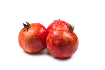 Sweet pomegranate isolated on white background.