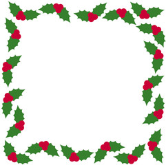 Frame with Christmas berries