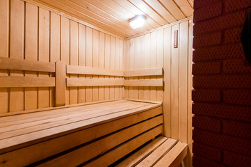 Russia, Moscow- July 06, 2019: interior room apartment. standard repair decoration in hostel. bathhouse, sauna