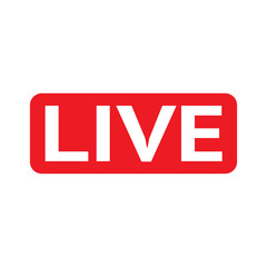 Red symbol button of live streaming, broadcasting, online stream. Lower third template for tv, shows, movies and live performances.