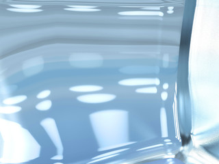 3d illustration of ice surface with window and light reflexion background