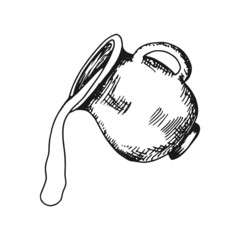 milk is pouring from a jug object isolated