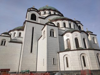 Orthodox Saint Sava Temple Belgrade Serbia white facade