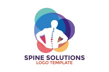 colorful spine logo vector, Chiropractic logo design template