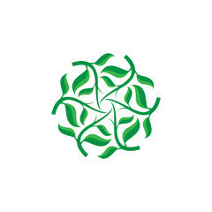 creative green leaf ecology nature element vector isolated on white background