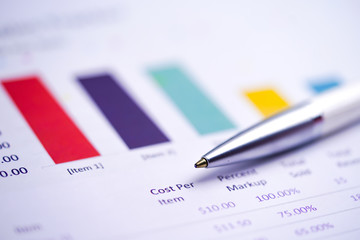 Charts Graphs spreadsheet paper. Financial development, Banking Account, Statistics, Investment...