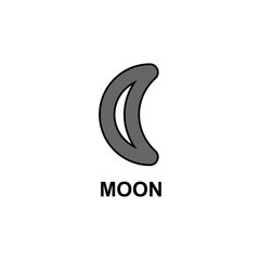 Symbol of the Moon. Vector illustration.