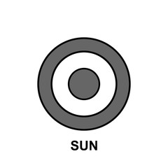 Symbol of the Sun. Vector illustration.