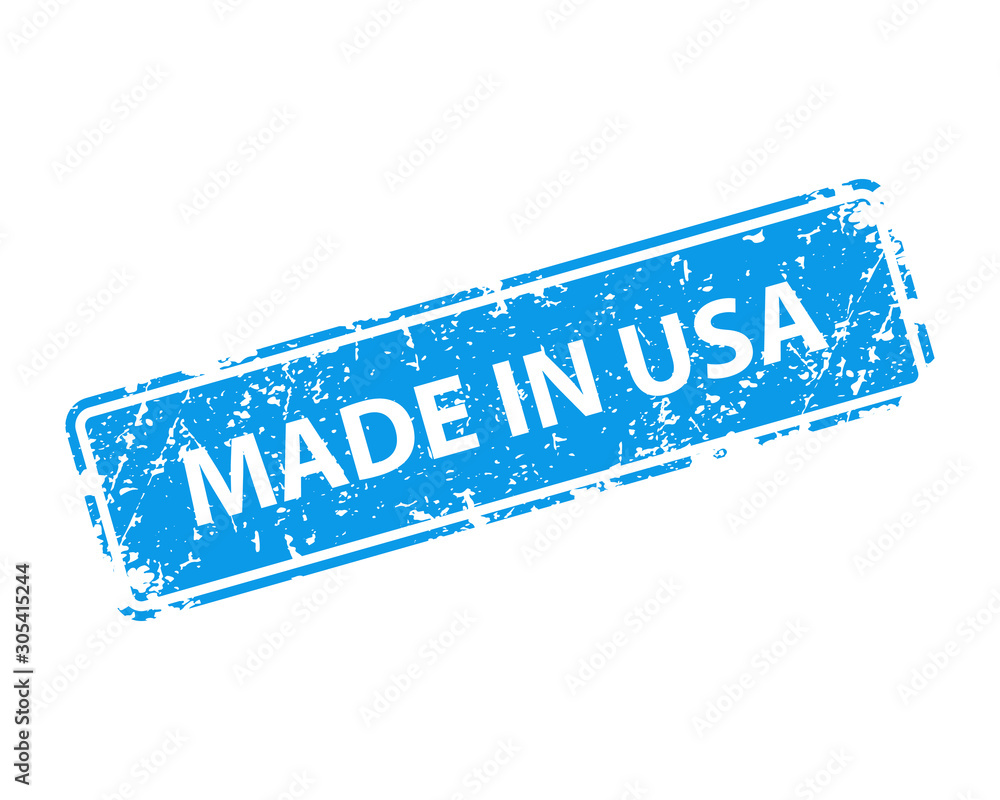 Poster made in usa stamp vector texture. rubber cliche imprint. web or print design element for sign, stick