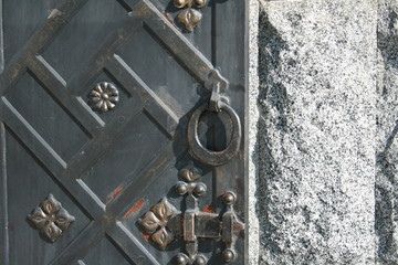 details of an old metal door