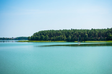 Jezioro wdzydze kaszuby horyzont las - obrazy, fototapety, plakaty