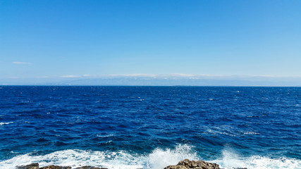 deep blue sea and blue sky