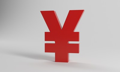 3D rendering of the renminbi symbol on a gray background,US-China trade war