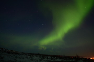 Fototapeta na wymiar Northern Lights in Nunavik Northern Québec Canada