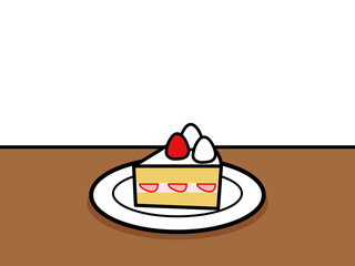 カフェタイム ショートケーキ （背景なし）