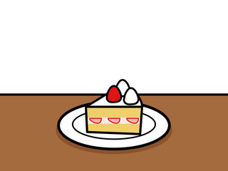 カフェタイム ショートケーキ （背景なし）
