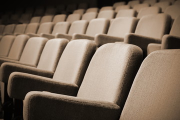 Fototapeta premium Empty rows of theater or movie seats.