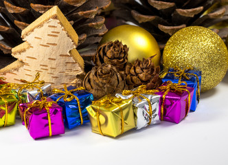Fundo com enfeites de Natal