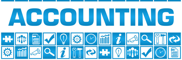 Accounting Blue White Box Grid Business Symbols 