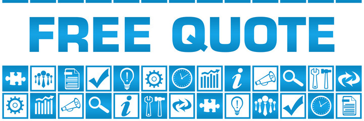 Free Quote Blue White Box Grid Business Symbols 